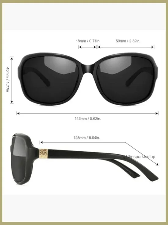 Polarized Square Sunglasses with UV400 Protection, Wrap Frame - Picture 5 of 7